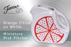 Fiesta Orange Citrus on White Mini Disk Pitcher Fiesta Orange Citrus on White Mini Disk Pitcher