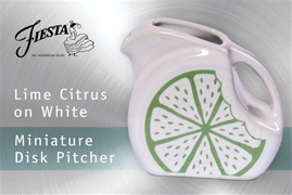 Fiesta Lime Citrus on White Mini Disk Pitcher