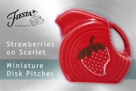 Fiesta Strawberry on Scarlet Mini Disk Pitcher