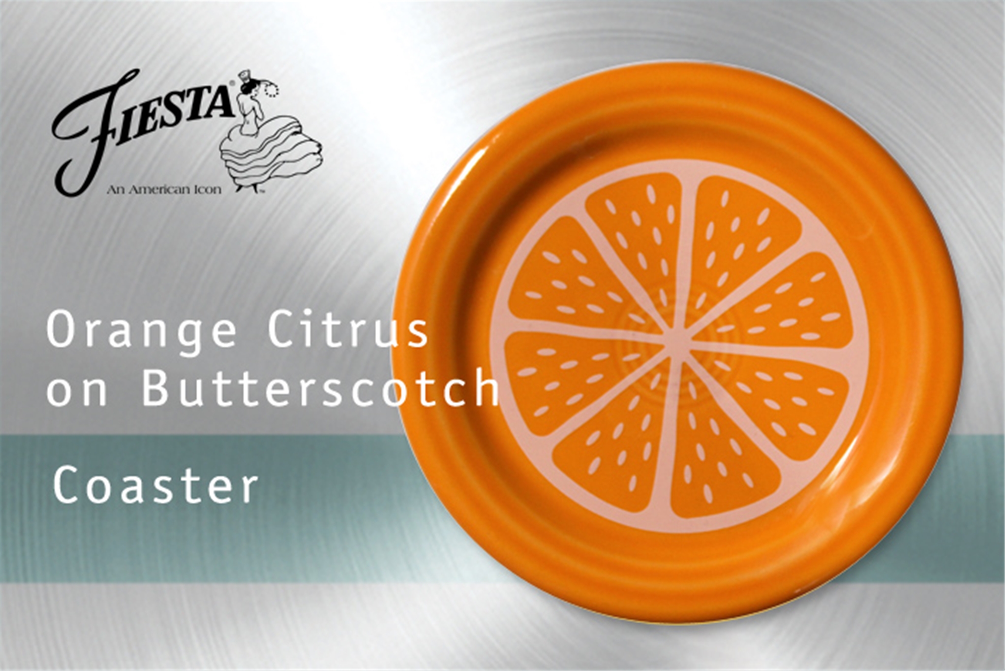 Fiesta Orange Citrus on Butterscotch Coaster