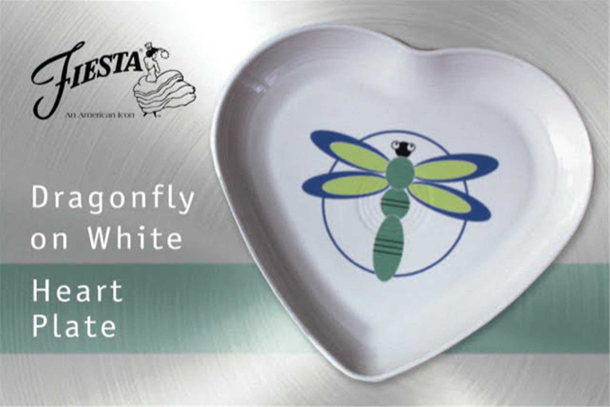 Fiesta Dragonfly Heart Shaped Plate