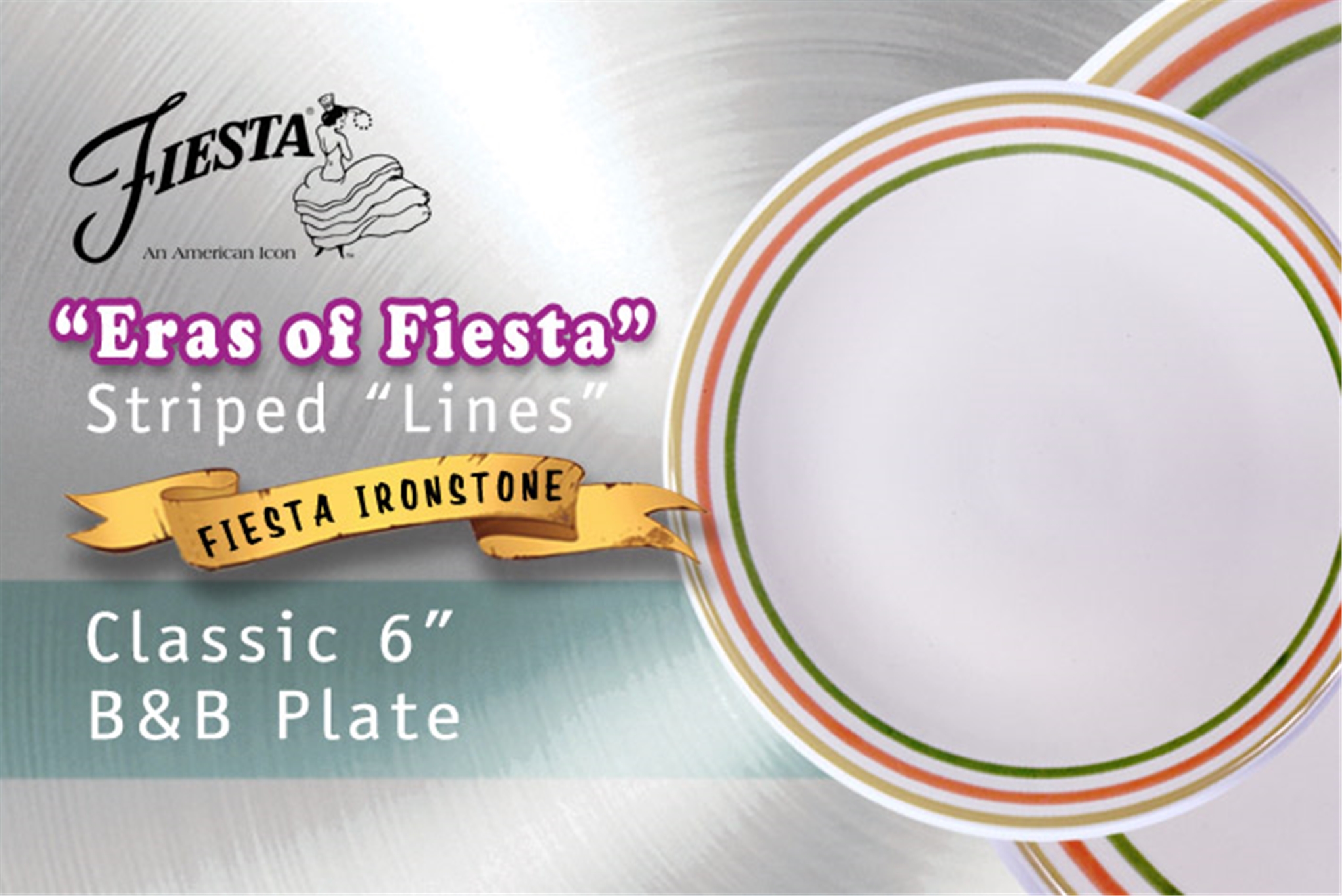 Era's Fiesta - Lines, Ironstone Bread & Butter Plate