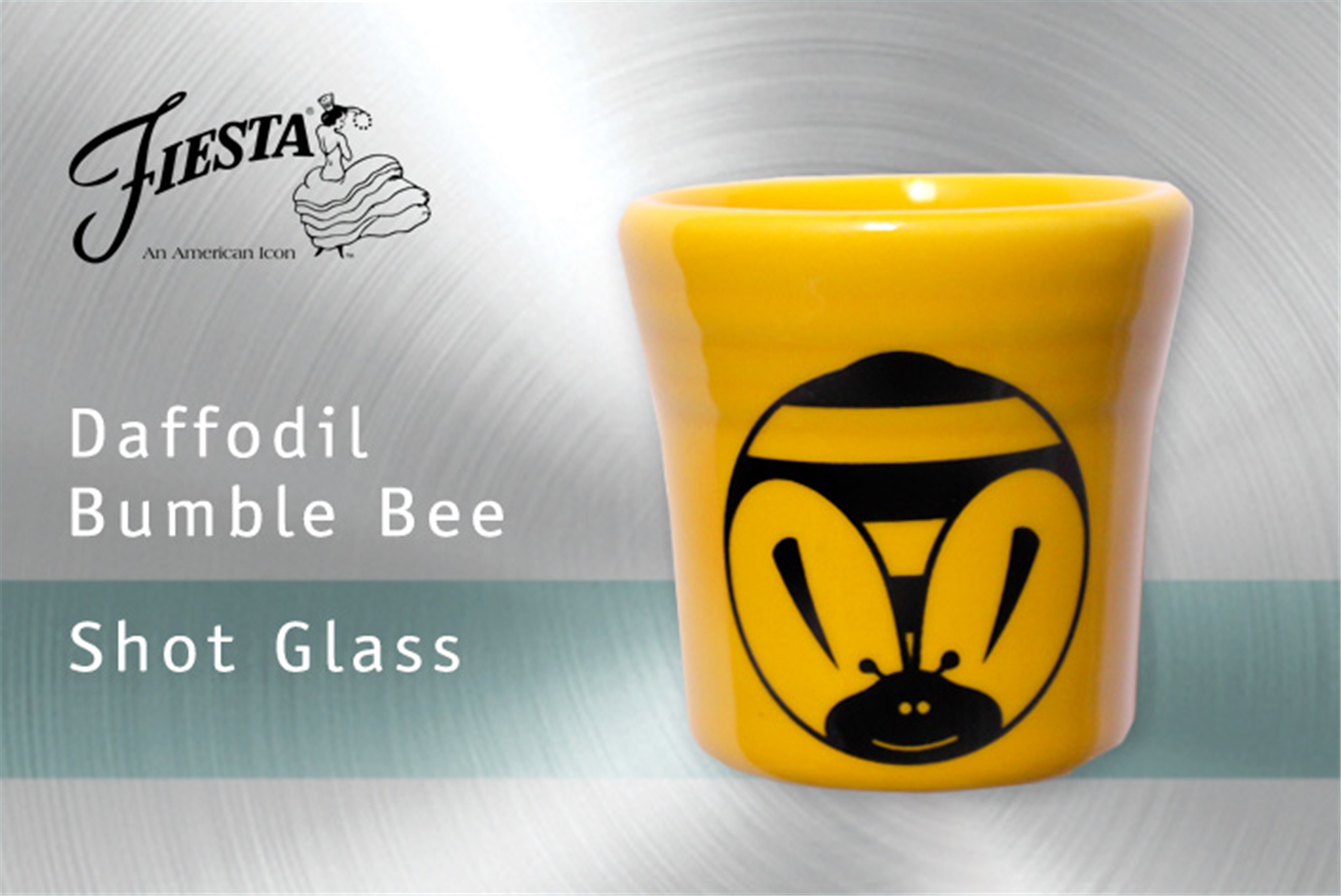 Fiesta Bumble Bee Shot Glass on Daffodil