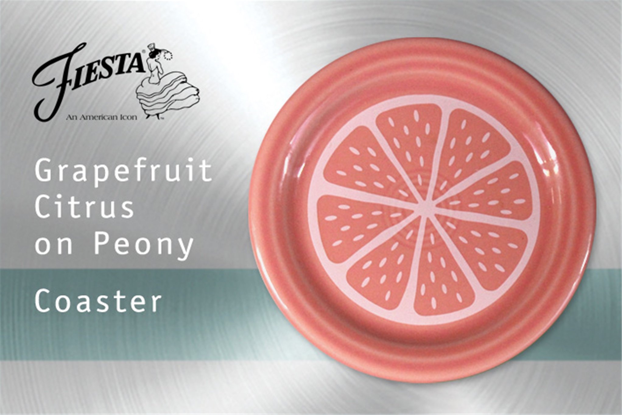 Fiesta Citrus Grapefruit Coaster on Peony